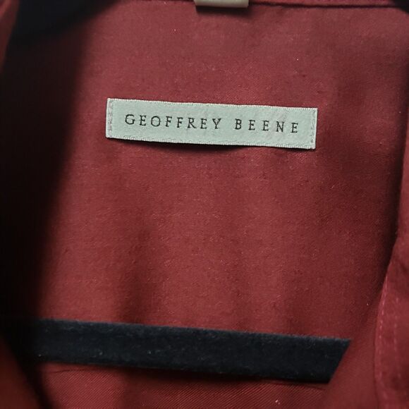 Geoffrey Beene Classic Fit Men’s Burgundy Long Sleeve Button-Down Shirt 16.5 POE - Picture 7 of 9